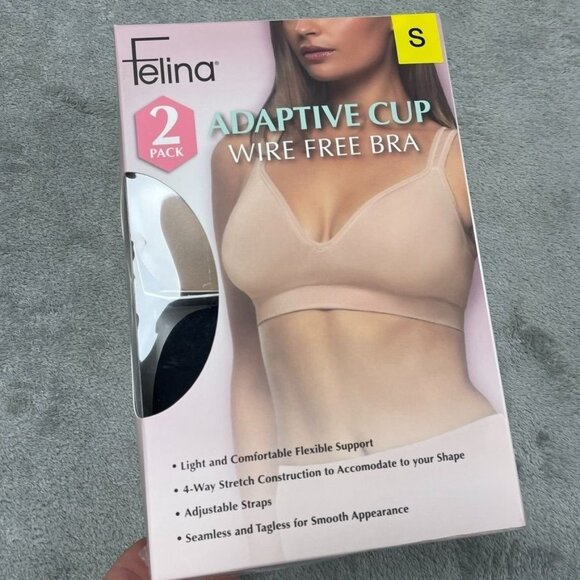 Felina Wire Free Adaptive Cup Bra 2 Pack Light Support S d0127 - Picture 2 of 5